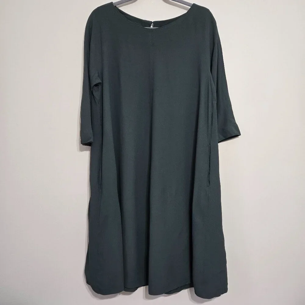 Weekend Max Mara Relaxed Fit Midi Dress Dark Green Size 10